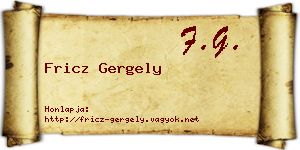 Fricz Gergely névjegykártya