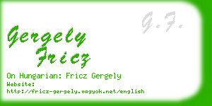 gergely fricz business card